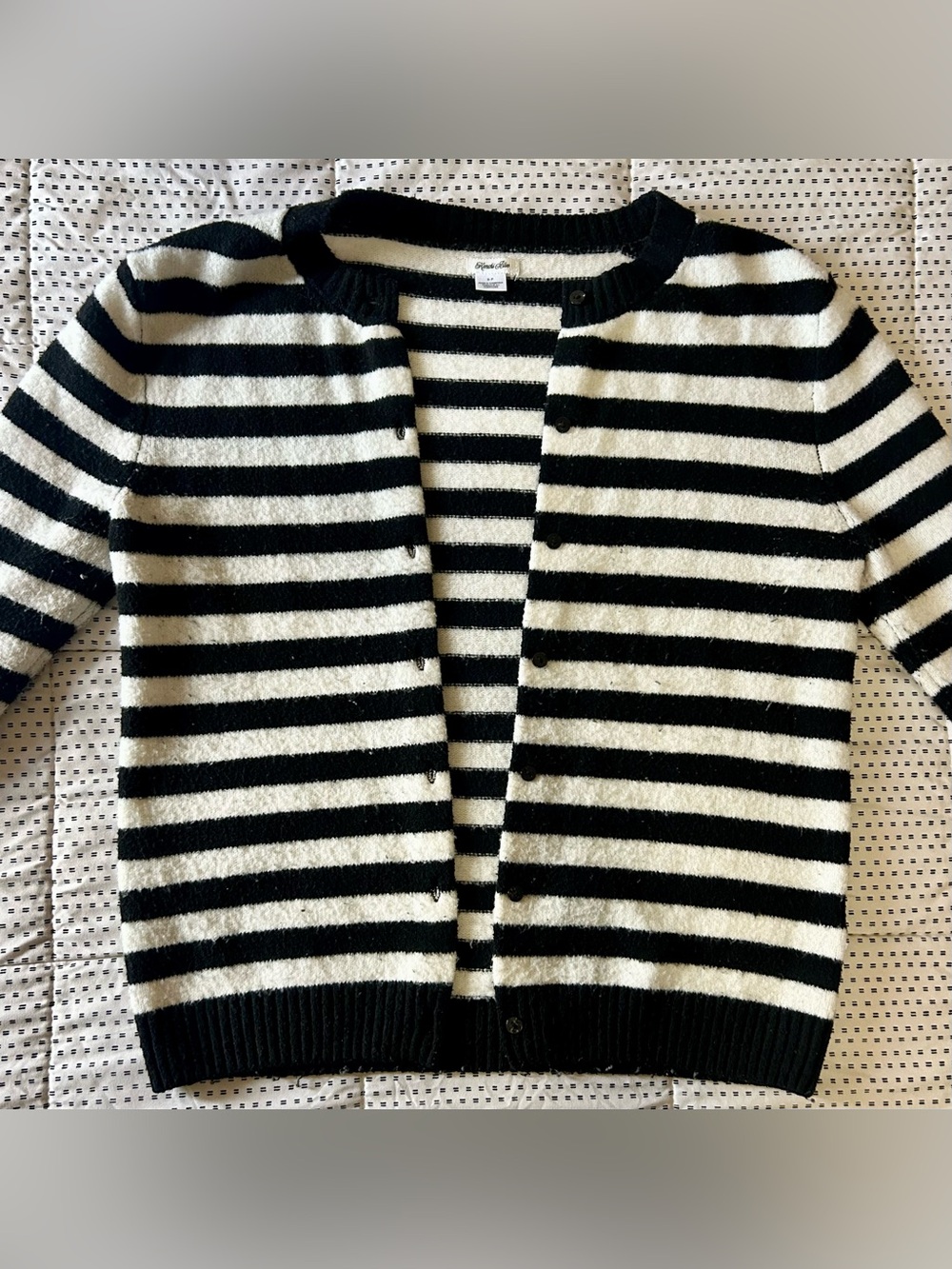 UO Black and White Striped Women's Cardigan Sweater